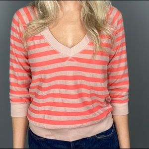 Splendid - XS - Cropped Pink Striped Sweater